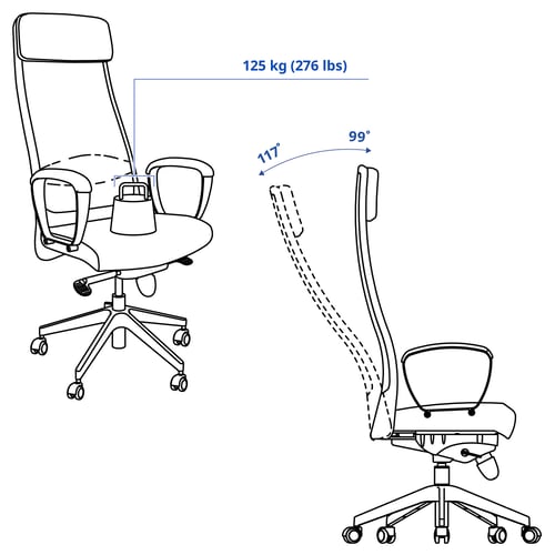 MARKUS Office chair, Vissle dark gray, Medium