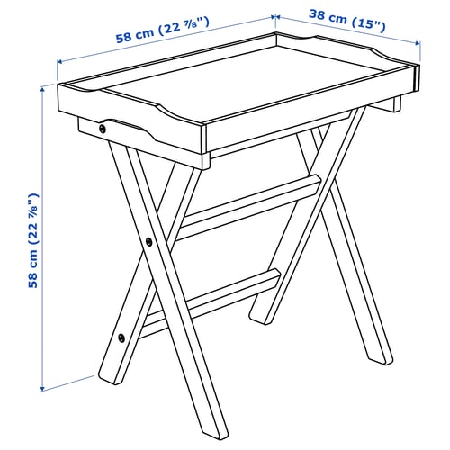 MARYD tray table, gray, 227/8x15x227/8" IKEA