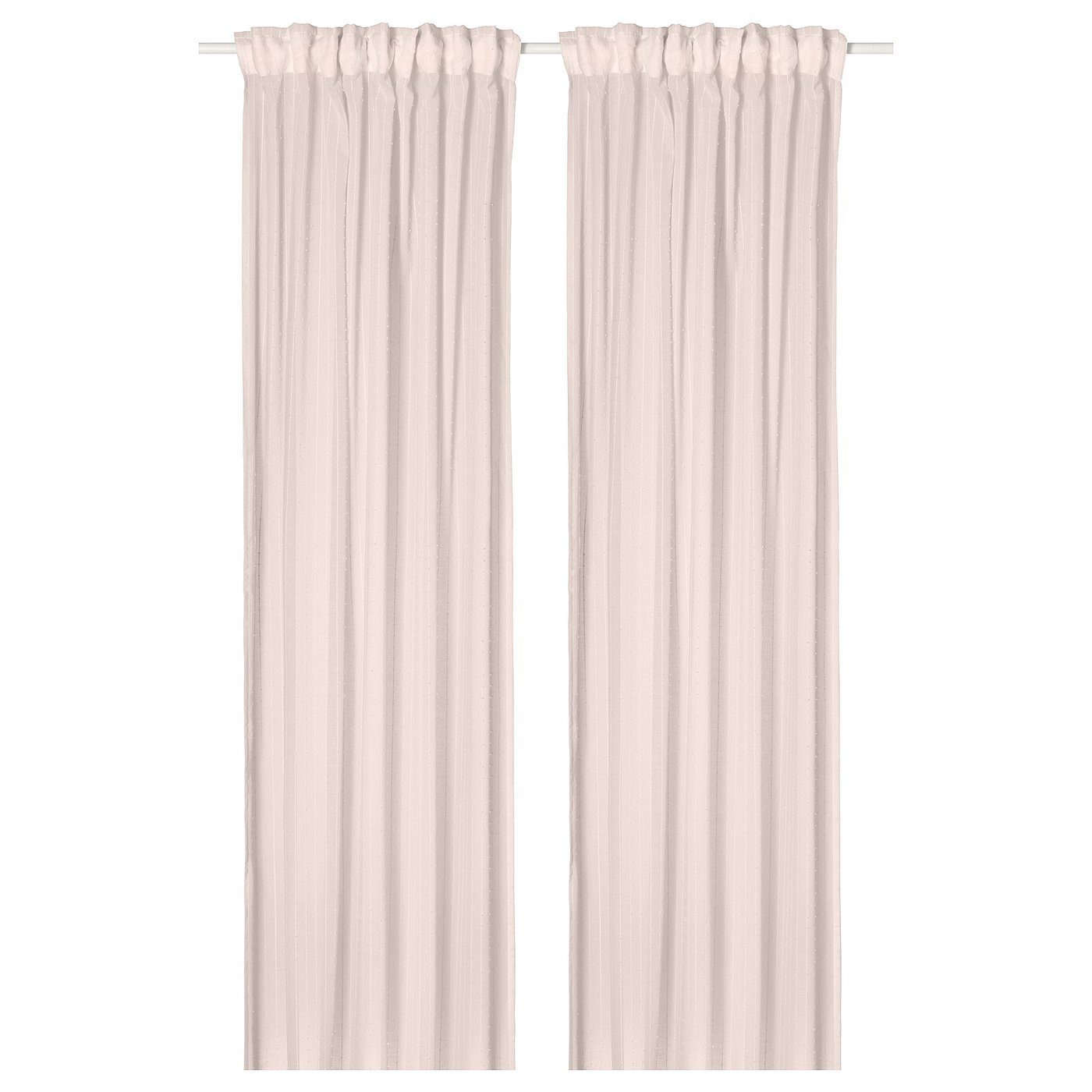 Sheer Curtains, 1 Pair, Pale Pink/With Heading Tape