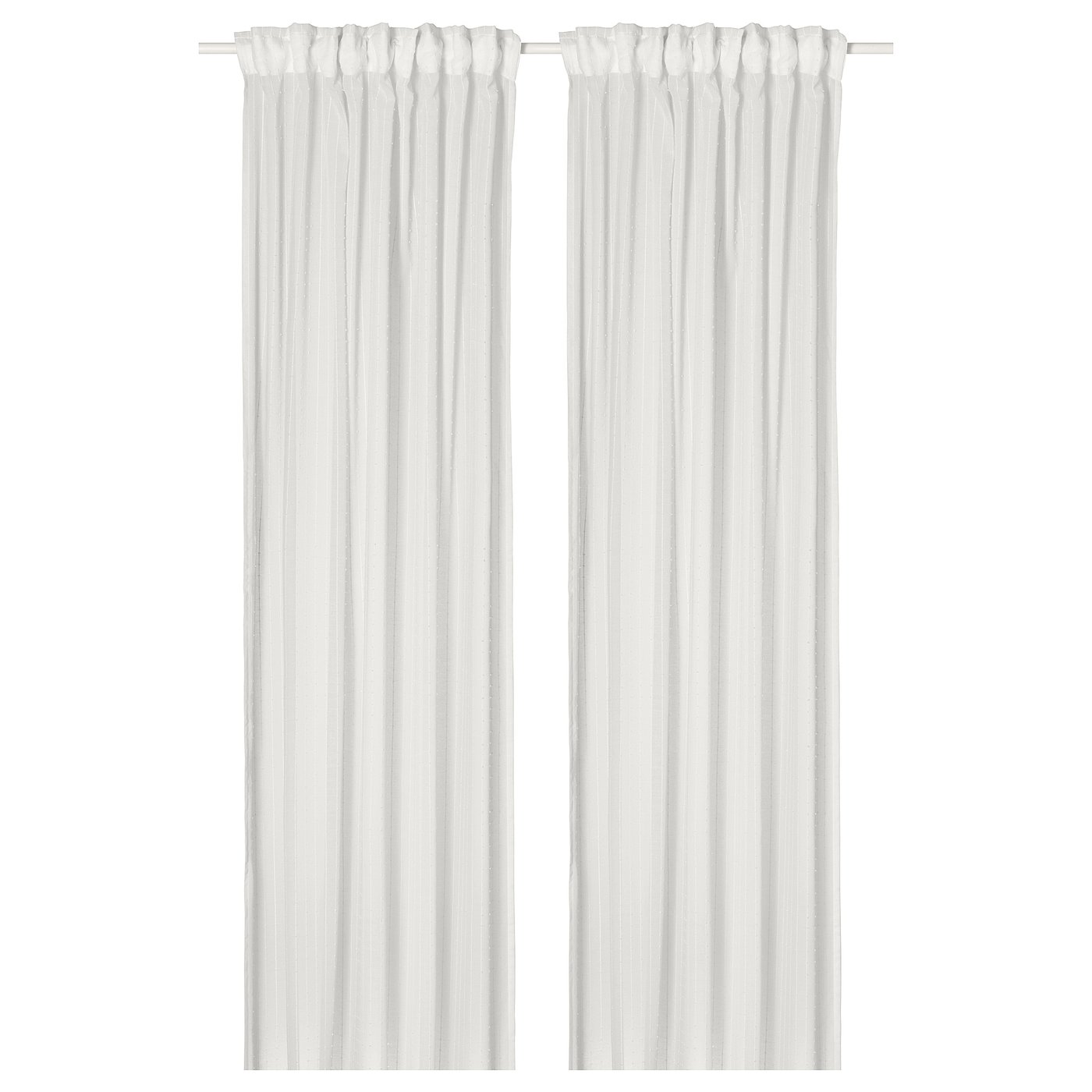 Sheer Curtains, 1 Pair, White/With Heading Tape