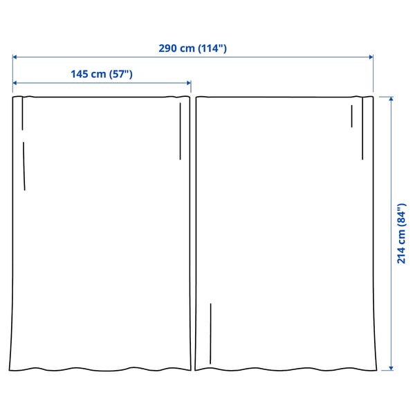MATILDA Sheer curtains, 1 pair, white/with heading tape, 57x84 "