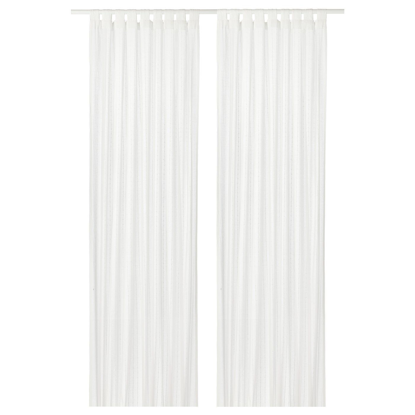 Sheer Curtains, 1 Pair, White/With Tab Top