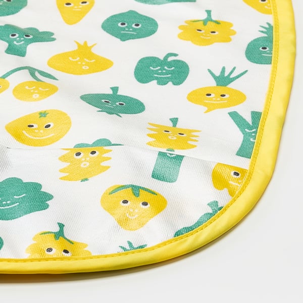 sap Kan worden berekend Lam MATVRÅ Bib, fruit/vegetables pattern, green yellow - IKEA