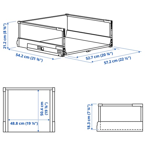 Illustration with measurements for the product: MAXIMERA.