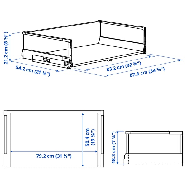 MAXIMERA Drawer, high, white, 36x24 "