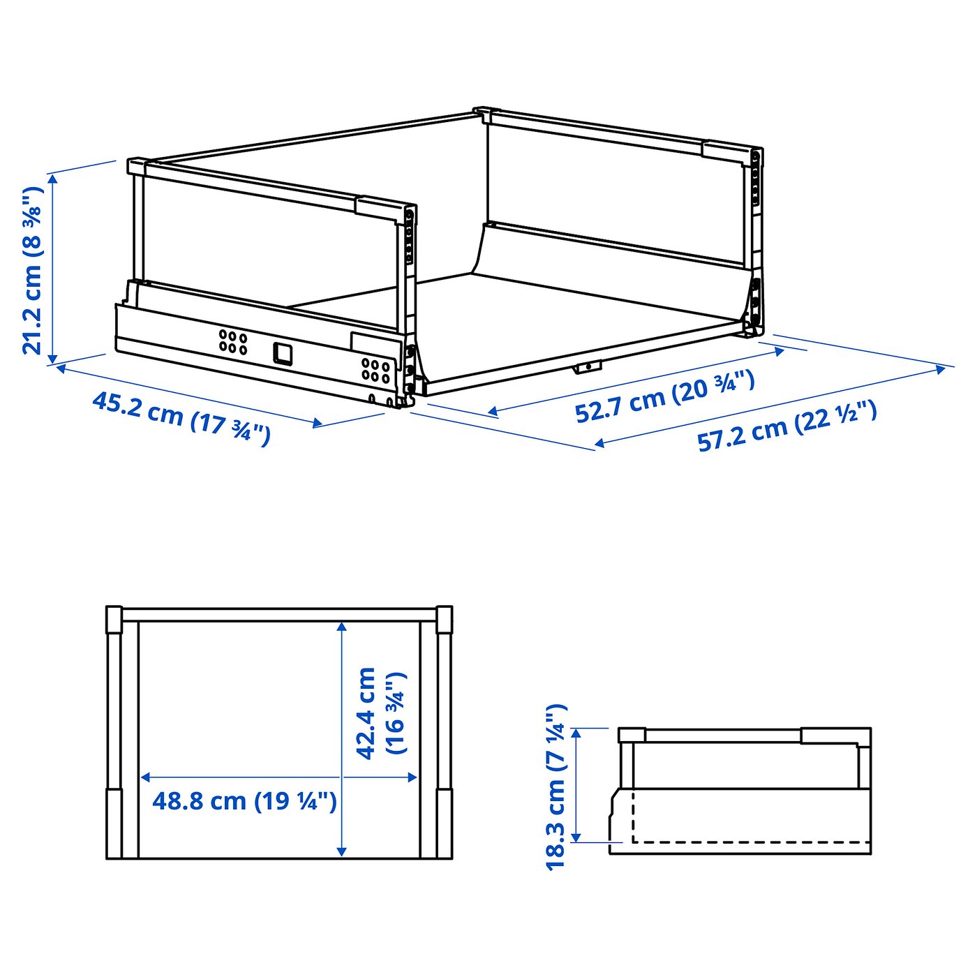 Drawer, high, white 2