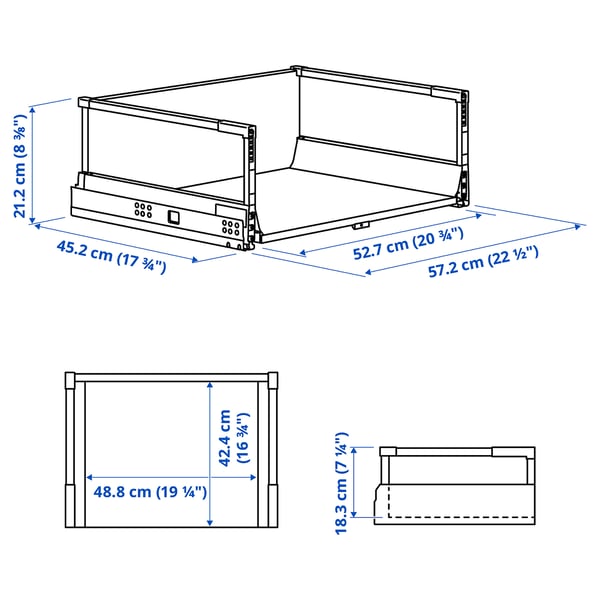 MAXIMERA Drawer, high, white, 24x17 3/4 "