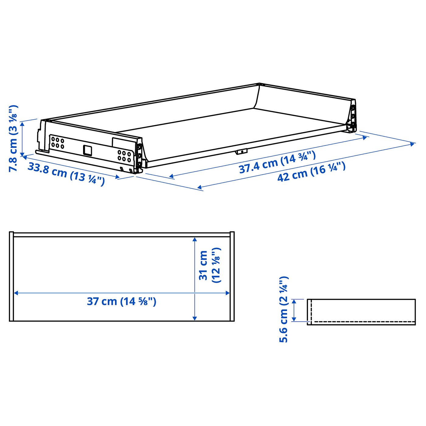 MAXIMERA Drawer, low, white, 18x14 3/4