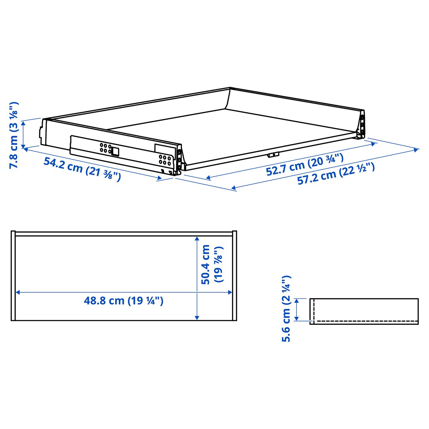MAXIMERA drawer, low, white, 24x24