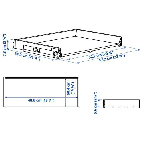 Illustration with measurements for the product: MAXIMERA.