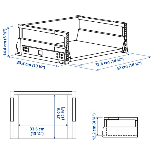 Illustration with measurements for the product: MAXIMERA.