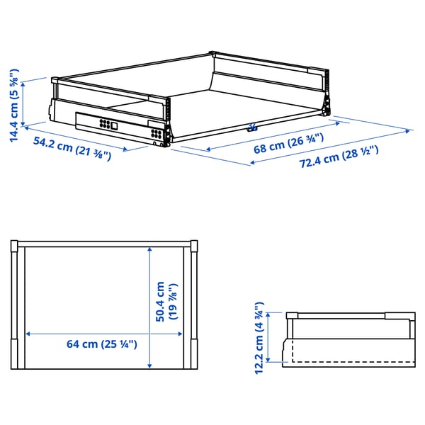MAXIMERA Drawer, medium, white, 30x24 "
