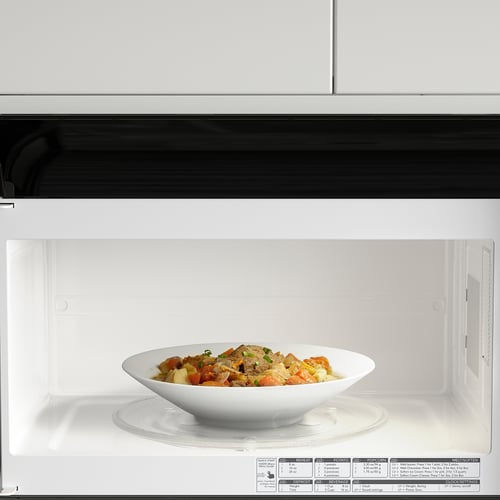MEDELNIVÅ Overtherange microwave, Stainless steel IKEA
