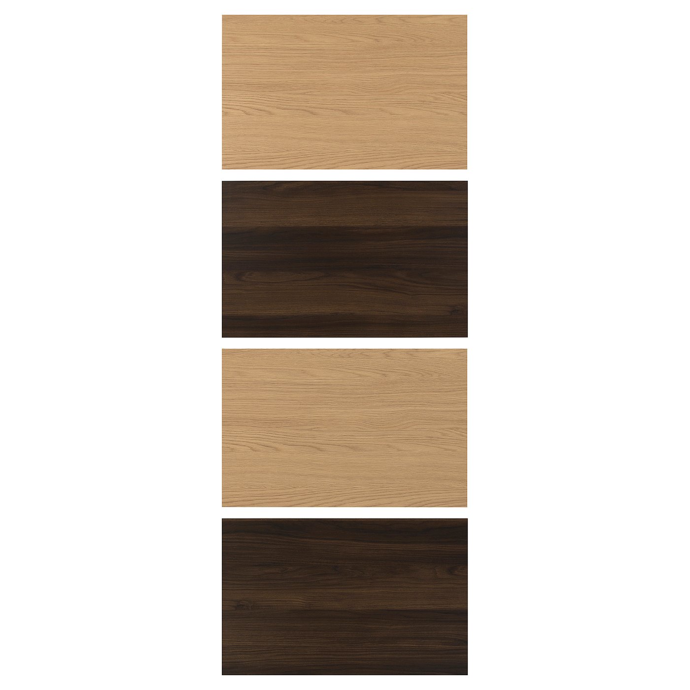 4 Panels For Sliding Door Frame, Dark Brown Oak Effect/Oak Effect