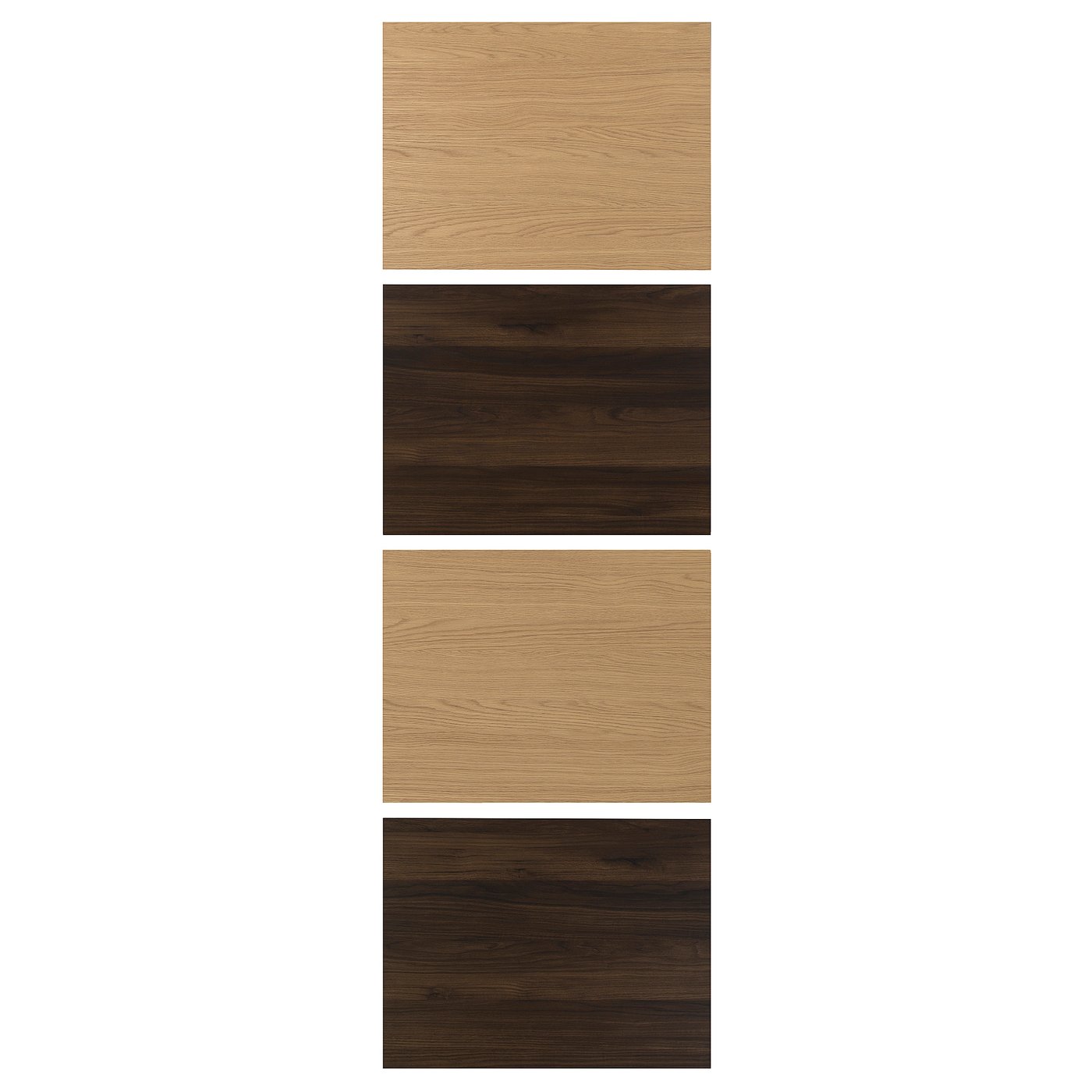 4 Panels For Sliding Door Frame, Dark Brown Oak Effect/Oak Effect