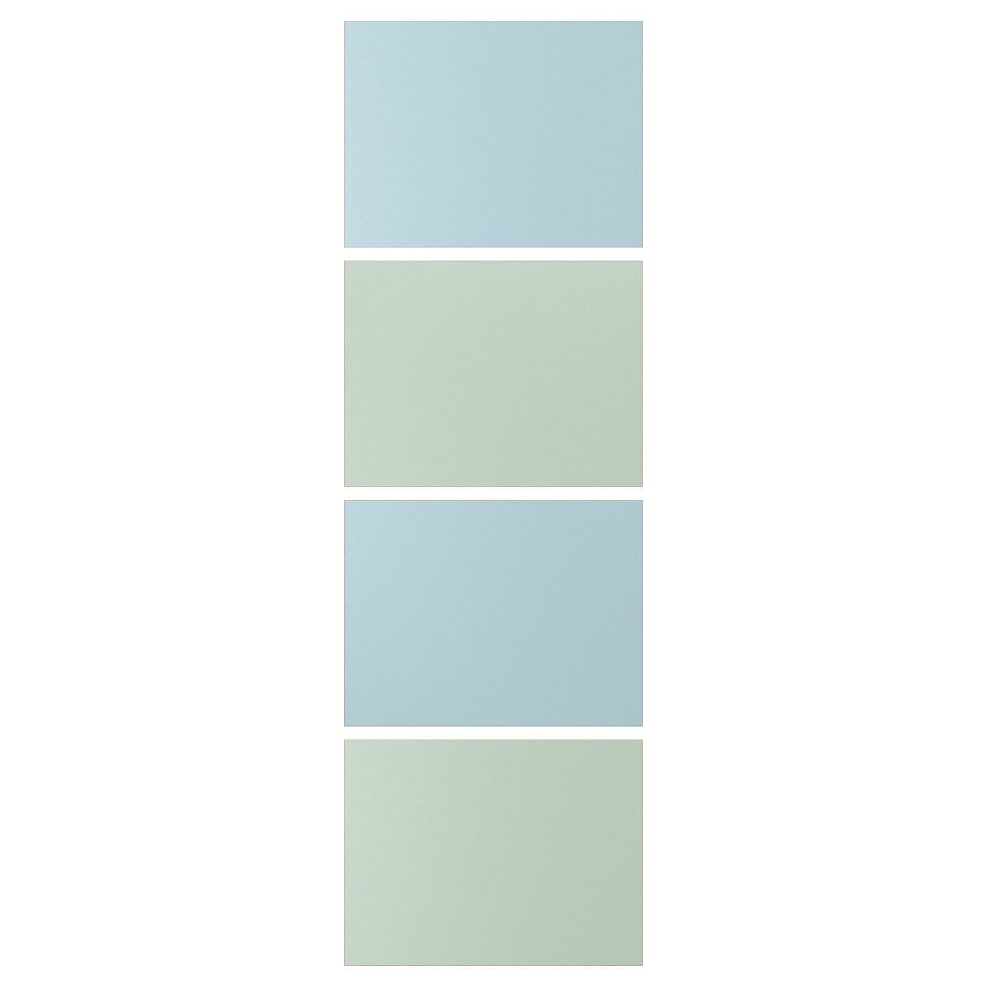 MEHAMN 4 panels for sliding door frame, light blue/light green