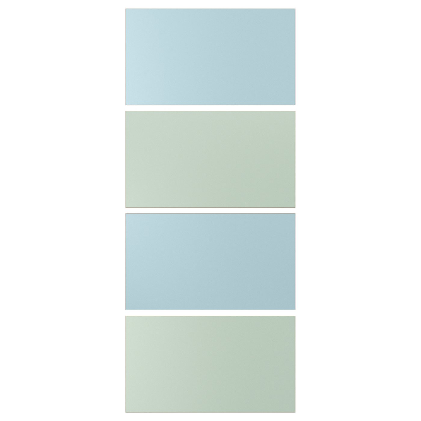 MEHAMN 4 panels for sliding door frame, light blue/light green