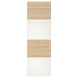 MEHAMN 4 panels for sliding door frame, white stained oak effect/white, 29 1/2x92 7/8 "