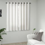 MERETE Room darkening curtains, 1 pair, white/with eyelets, 57x84 "