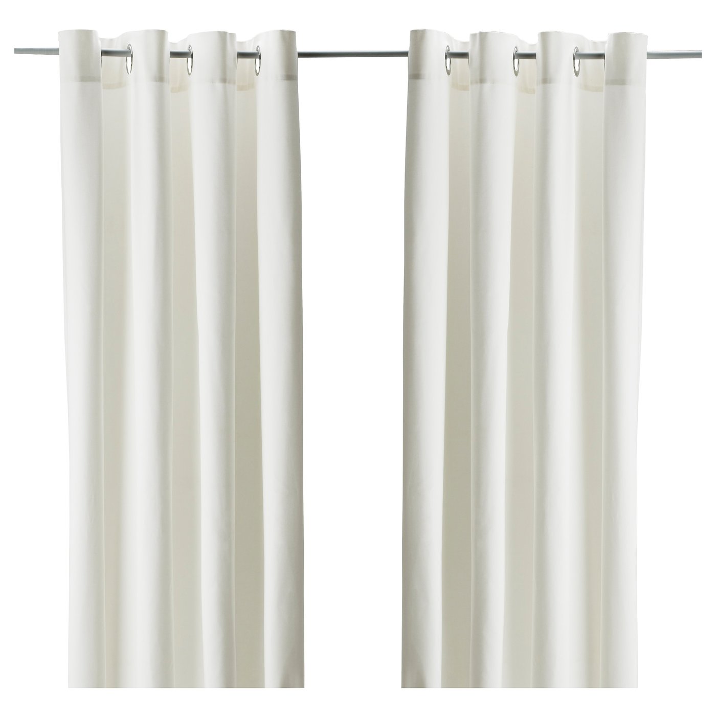 IKEA カーテンMERETE キナリアイボリー MERETE room darkening curtains, 1 pair, white/with eyelets