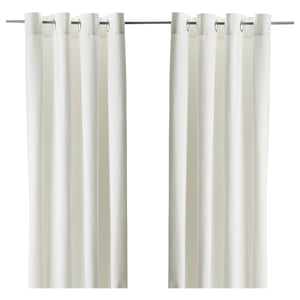Merete Room Darkening Curtains 1 Pair Bleached White Ikea