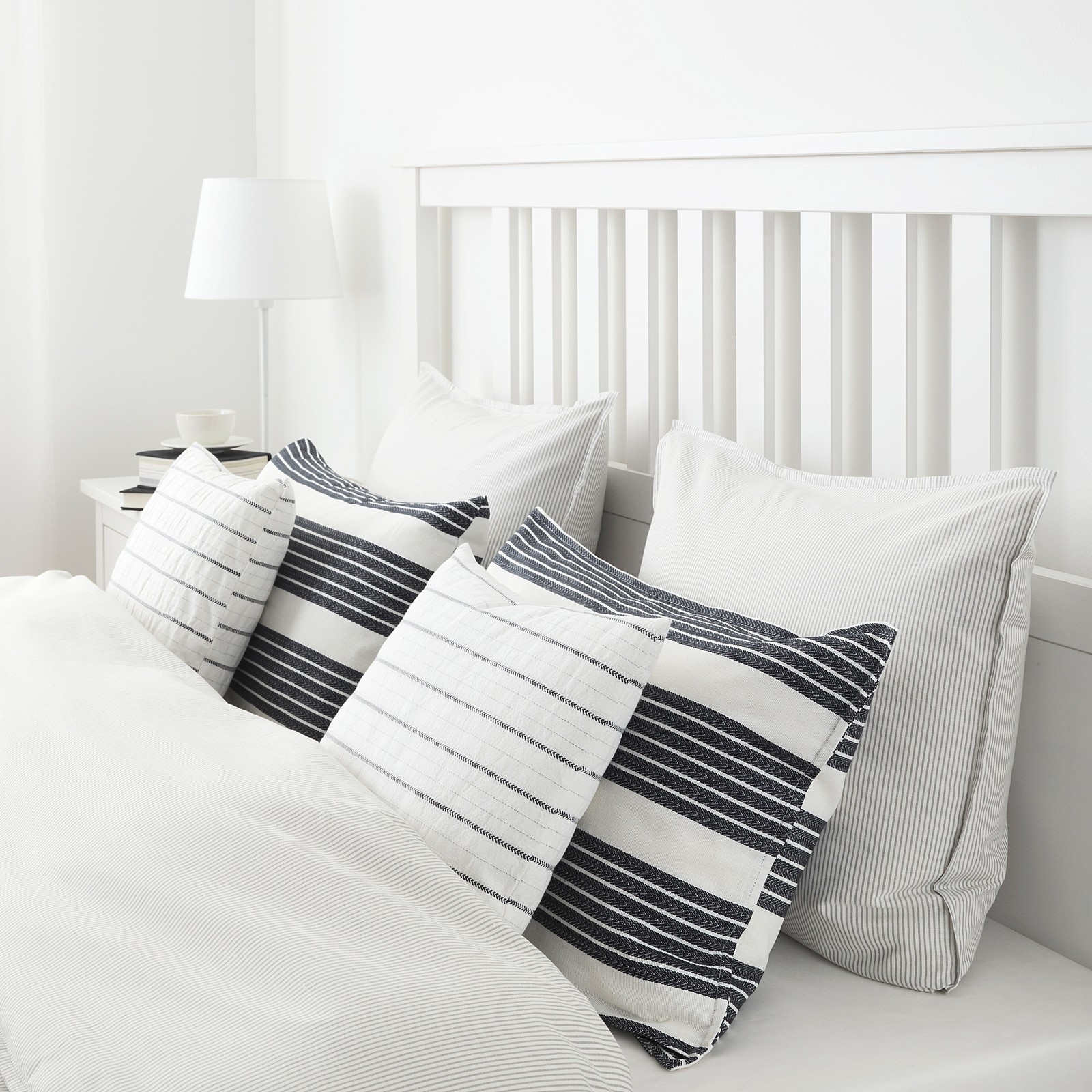 METTALISE Cushion cover, white, dark gray IKEA