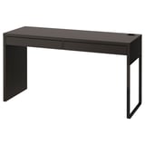 MICKE Desk, black-brown, 55 7/8x19 5/8 "