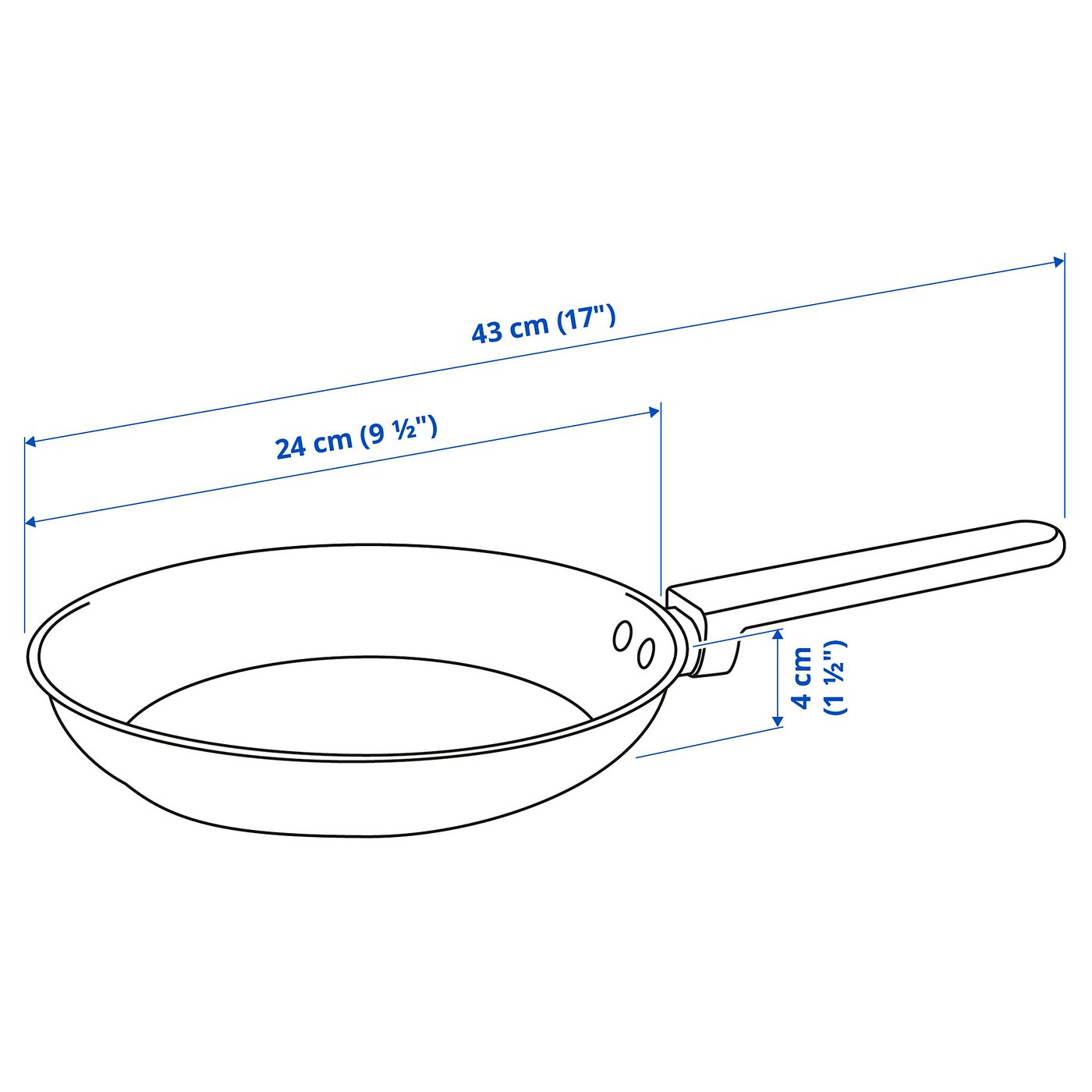 MIDDAGSMAT frying pan, non-stick coating/stainless steel, 9