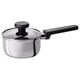 MIDDAGSMAT Saucepan with lid, non-stick coating clear glass/stainless steel, 1.1 qt