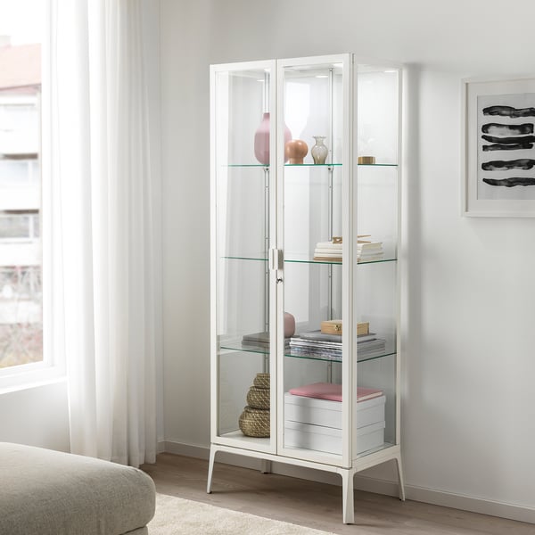 Milsbo Glass Door Cabinet White Ikea