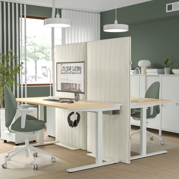 MITTZON Acoustic screen, floor standing, Gunnared beige, 35 3/8x61 3/4 "