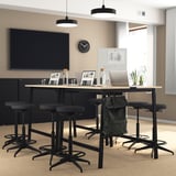 MITTZON Conference table, birch veneer/black, 55 1/8x42 1/2x41 3/8 "