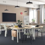 MITTZON Conference table, birch veneer/white, 47 1/4x26 3/4x29 1/2 "
