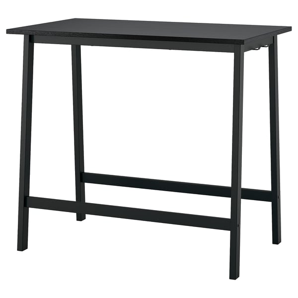 MITTZON Conference table, black stained ash veneer/black, 47 1/4x26 3/4x41 3/8 "
