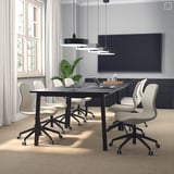 MITTZON Conference table, black stained ash veneer/black, 55 1/8x42 1/2x29 1/2 "