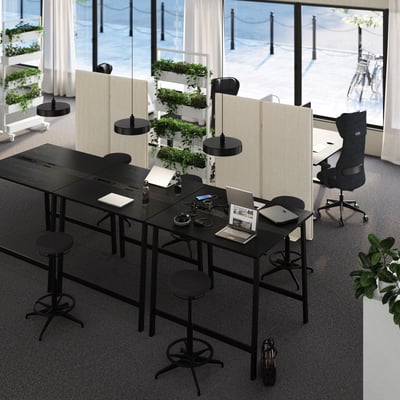 MITTZON Conference table, black stained ash veneer/black, 47 1/4x42 1/2x41 3/8 "