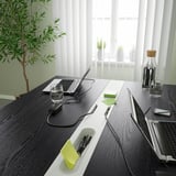 MITTZON Conference table, black stained ash veneer/white, 55 1/8x42 1/2x29 1/2 "