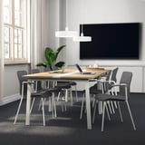 MITTZON Conference table, oak veneer/white, 47 1/4x42 1/2x29 1/2 "