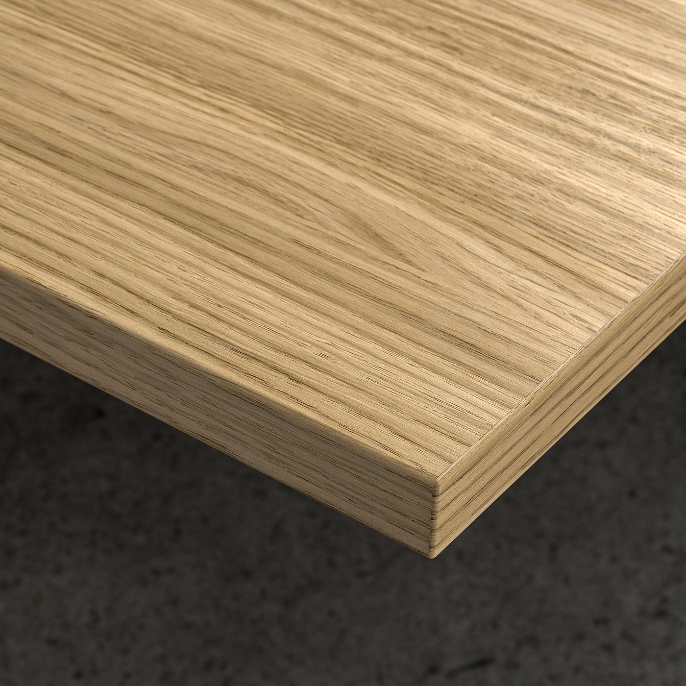 MITTZON conference table, oak veneer/white, 471/4x421/2x413