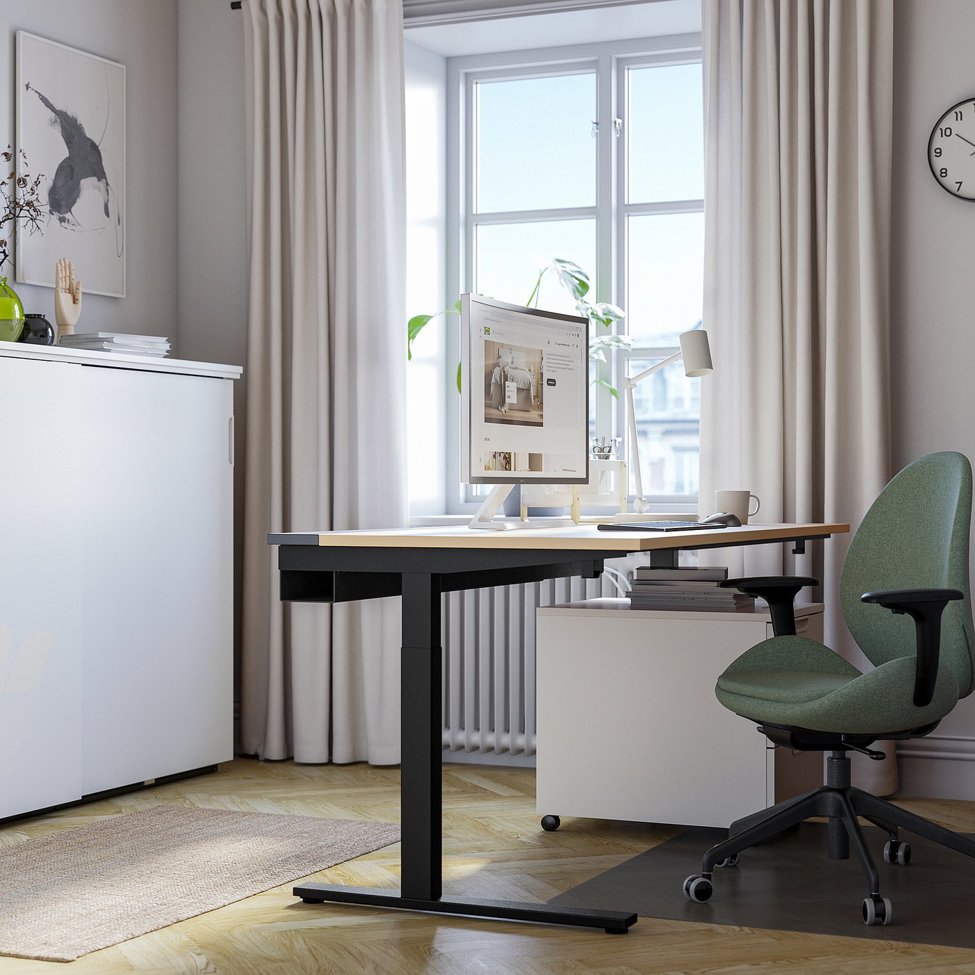 テーブル・チェア・ハンモック MIKADZUKI matte black Electric Multi Motor Corner Desk Frame with Touch Screen