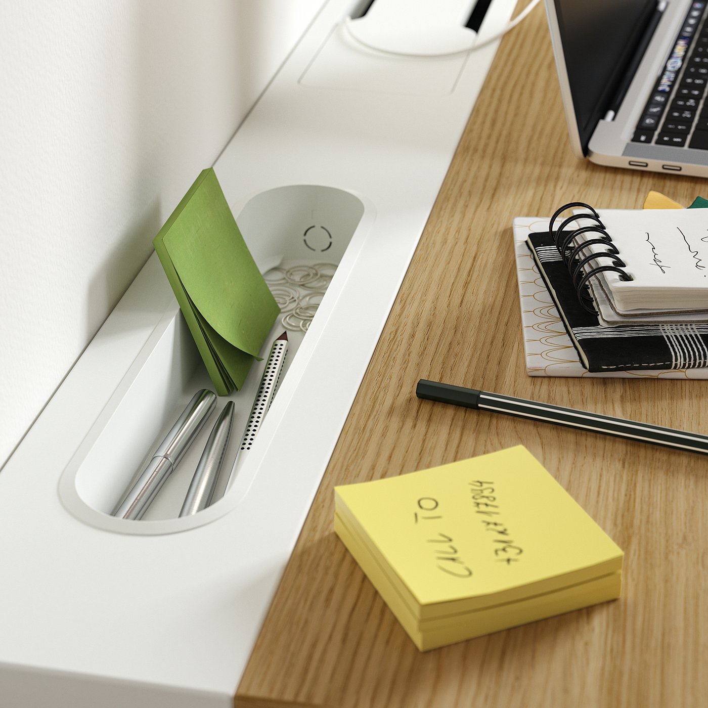 こめぽん様Desk Med 60×120 MITTZON desk, oak veneer/white, 63x235/8