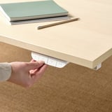 MITTZON Desk sit/stand, electric birch veneer/white, 63x31 1/2 "