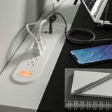 MITTZON Desk sit/stand, electric black stained ash veneer/white, 47 1/4x23 5/8 "