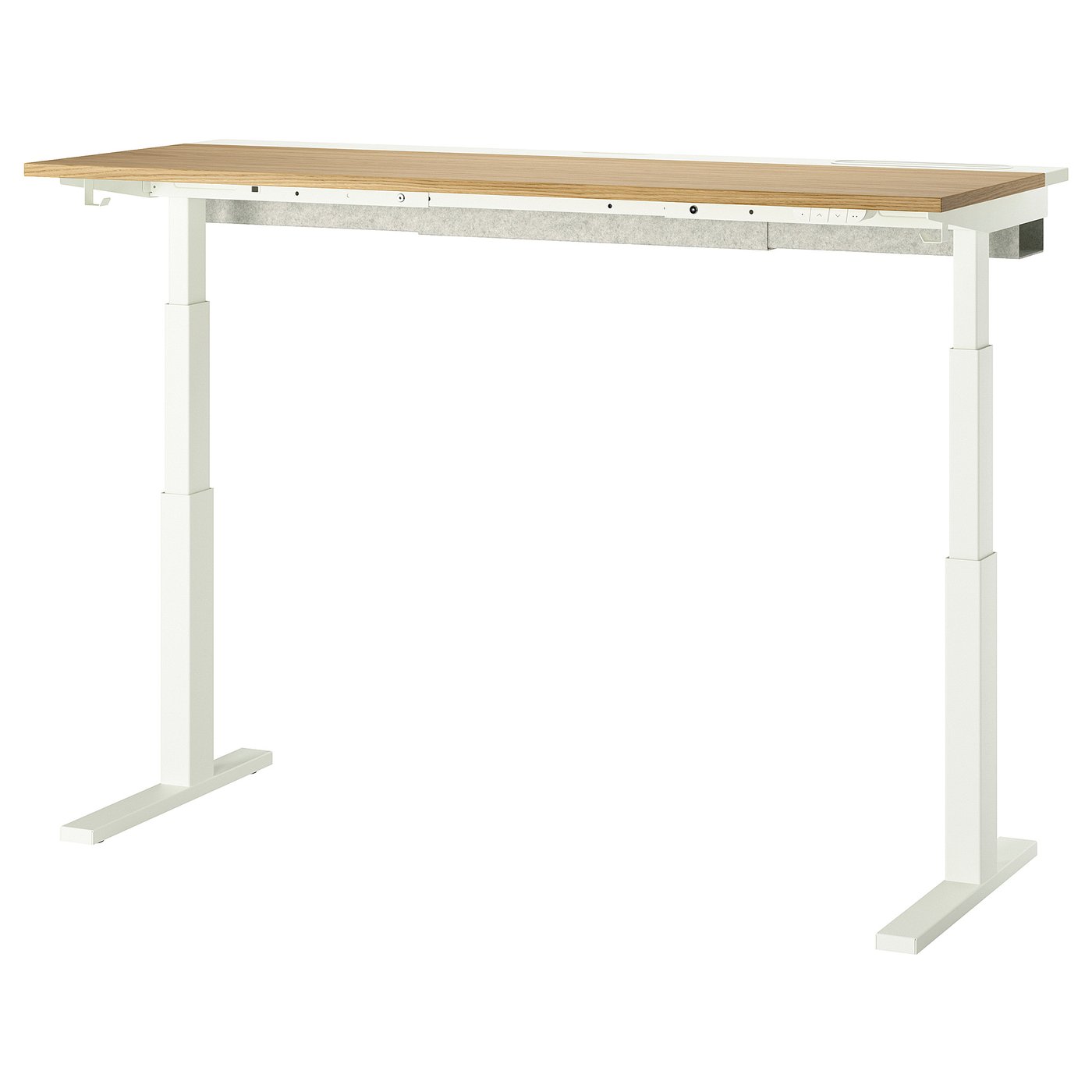 MITTZON desk sit/stand, electric oak veneer/white, 63x235/8