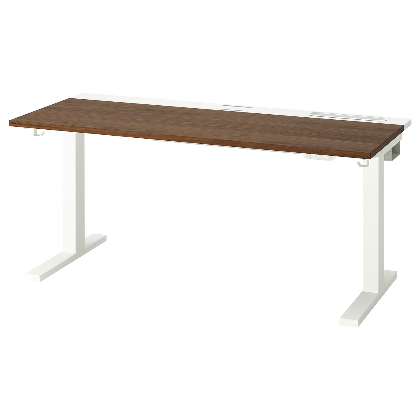 MITTZON desk sit/stand, electric walnut veneer/white, 551