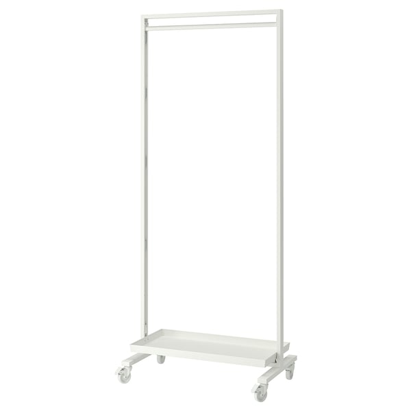 MITTZON Frame w cstrs/clths rail/disp shlf, white, 33 1/2x80 3/4 "