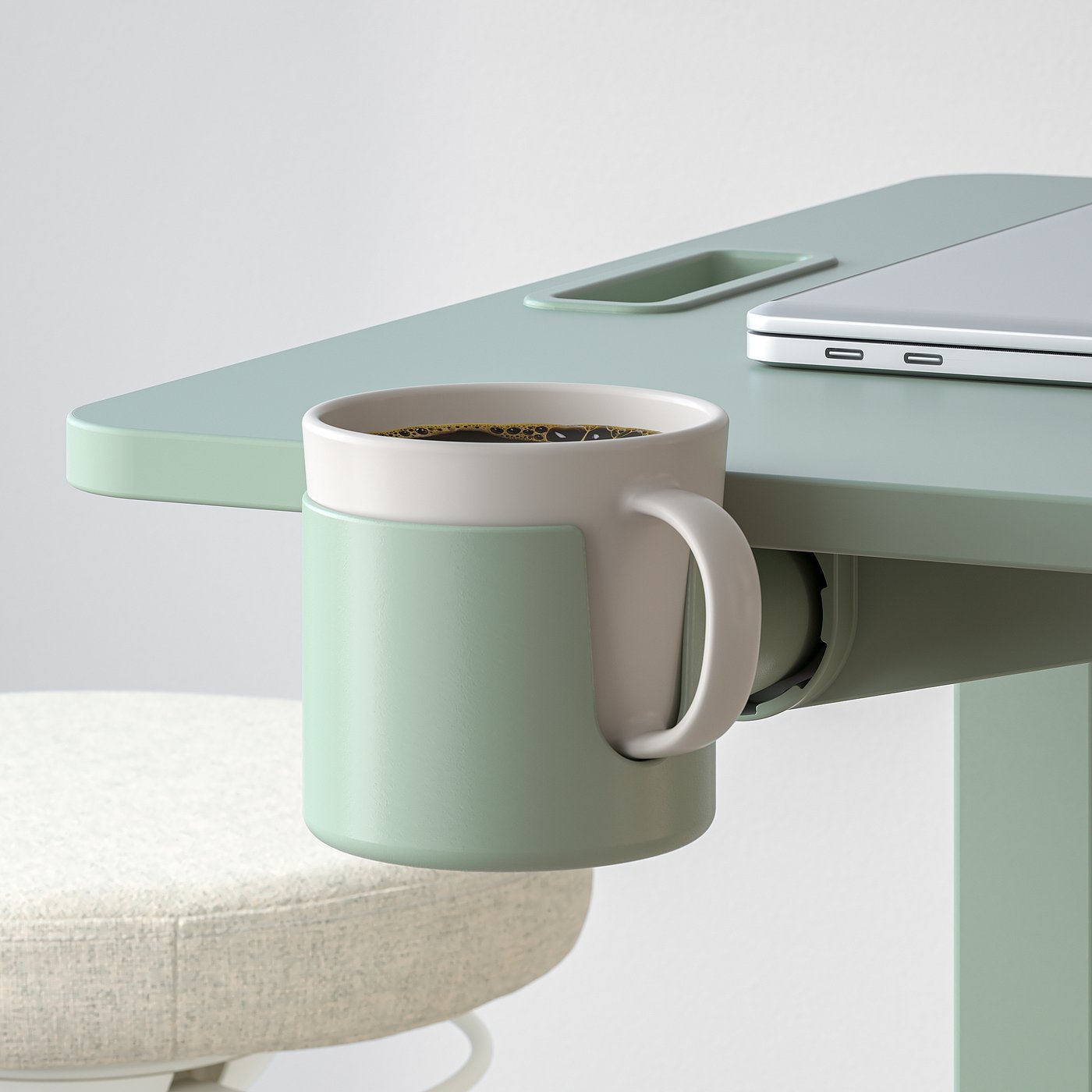 MITTZON laptop table with casters, green, 26x195/8