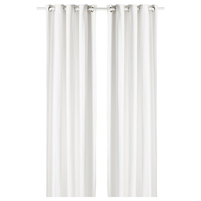 MOALINA curtains, 1 pair, white, 57x98" IKEA