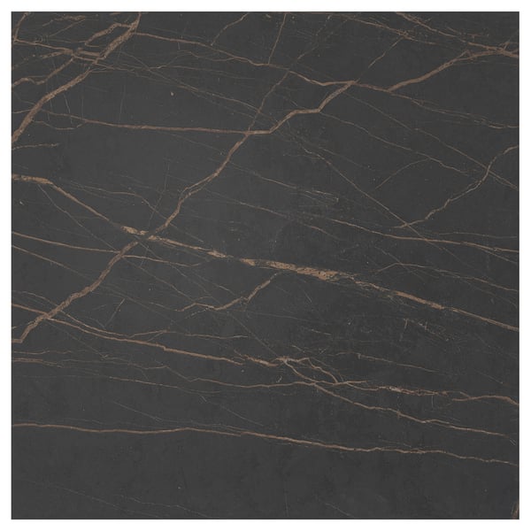 MÖCKLARP Custom countertop, matt black/brown stone effect/high pressure porcelain, 3/4 "