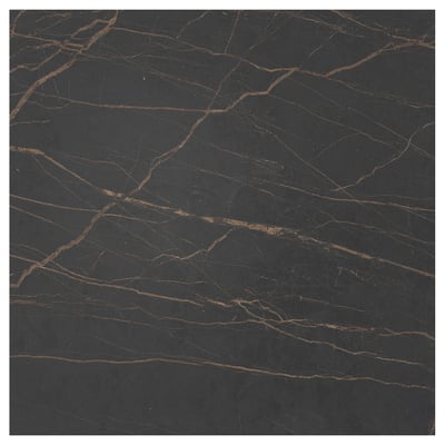 MÖCKLARP black porcelain worktop, gold veins, heat/scratch-resistant, 25-yr warranty.